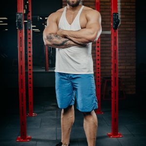 Muscular Physique Gym Pose
