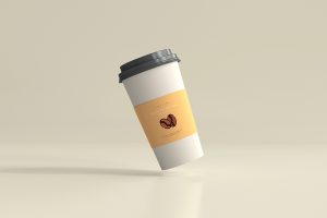 Cappuccino in takeaway cup