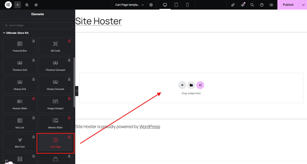 cart page widget