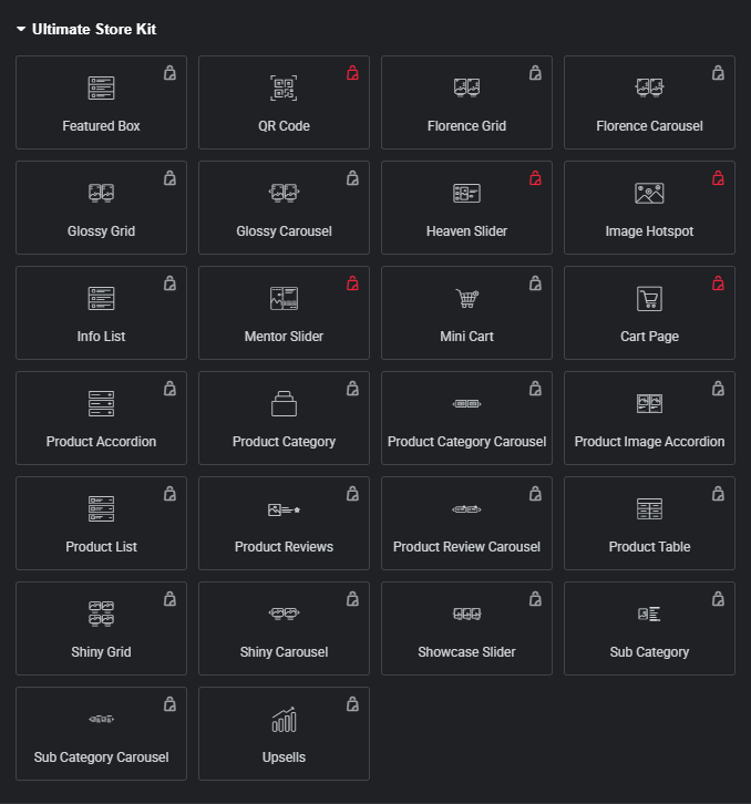 Ultimate Store Kit Widgets