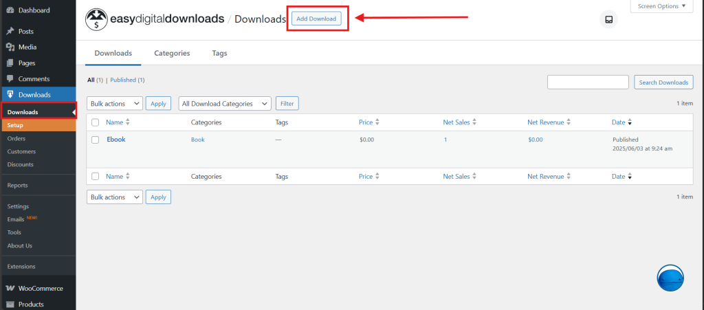Navigate to Downloads > Add Download