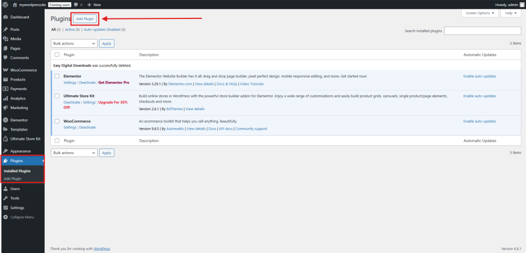 Install EDD Plugin