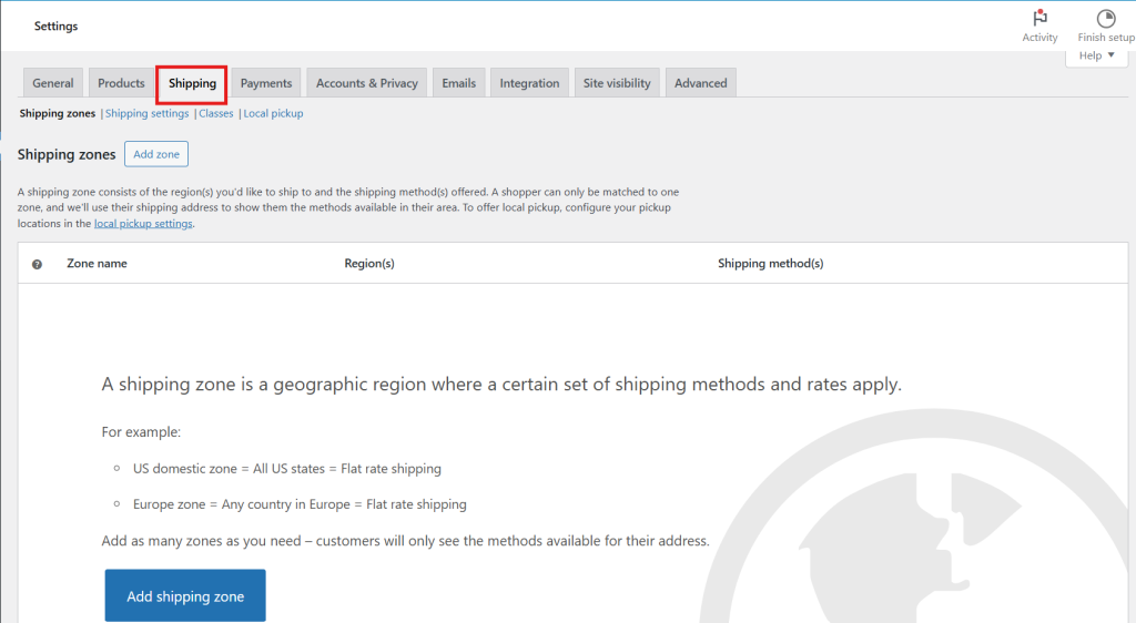 Set Up Shipping Methods