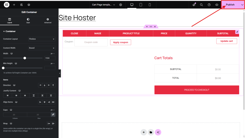 Click the Publish button