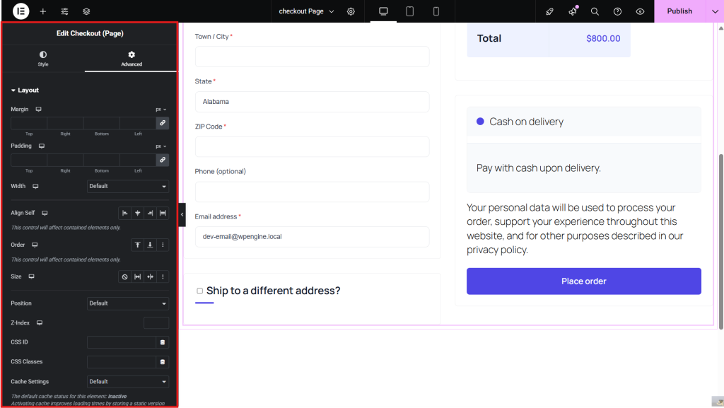checkout page final