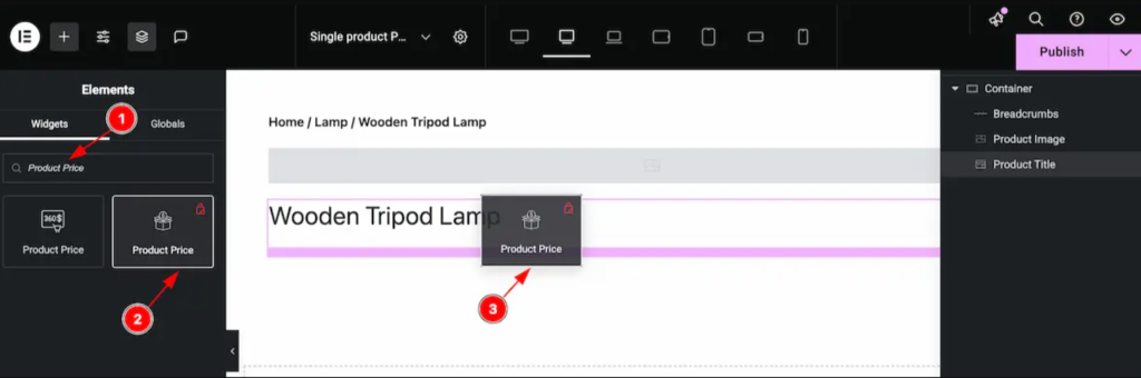 set product price