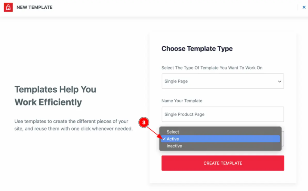 select template type 