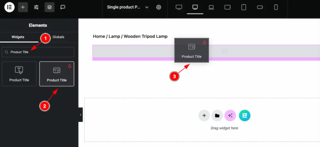 select product title for product page