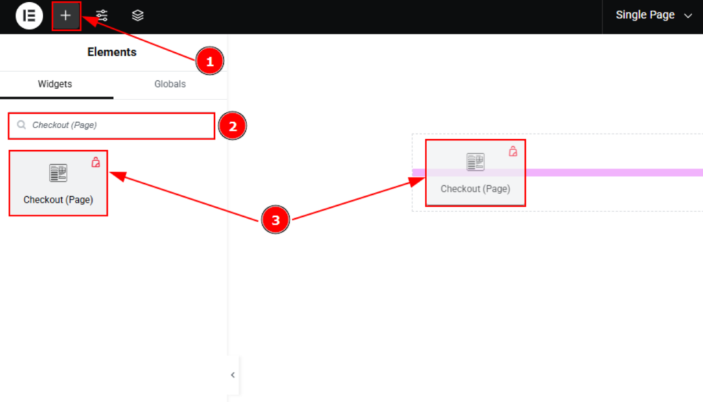 insert checkout widget
