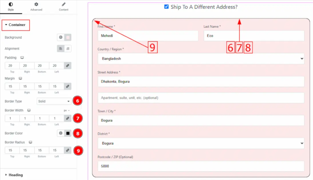 add advanced elements of checkout page