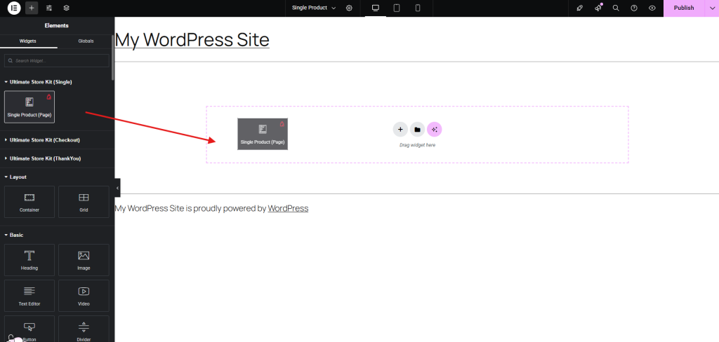 product page widgets