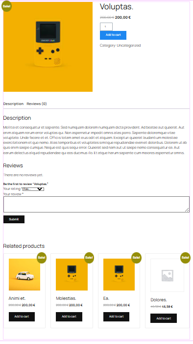 product page preview