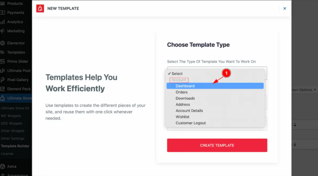 dashboard page setup

