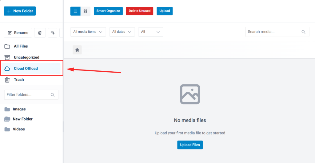 This means you manage cloud offload from the same interface you use for folder organization and bulk editing, with no separate plugin required.