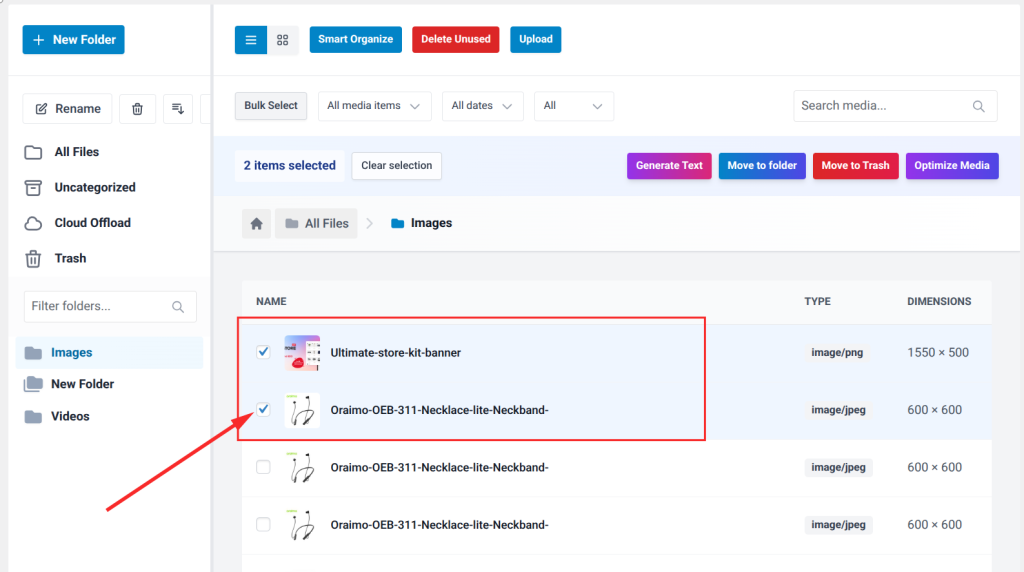 Open Media ⟶ Media Manager and select the file you want to optimize.