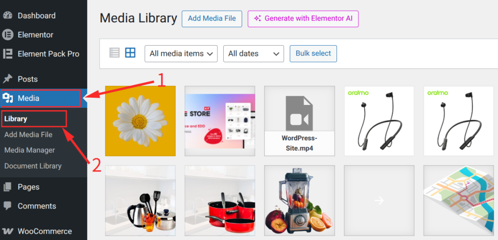 Go to Media ⟶ Library