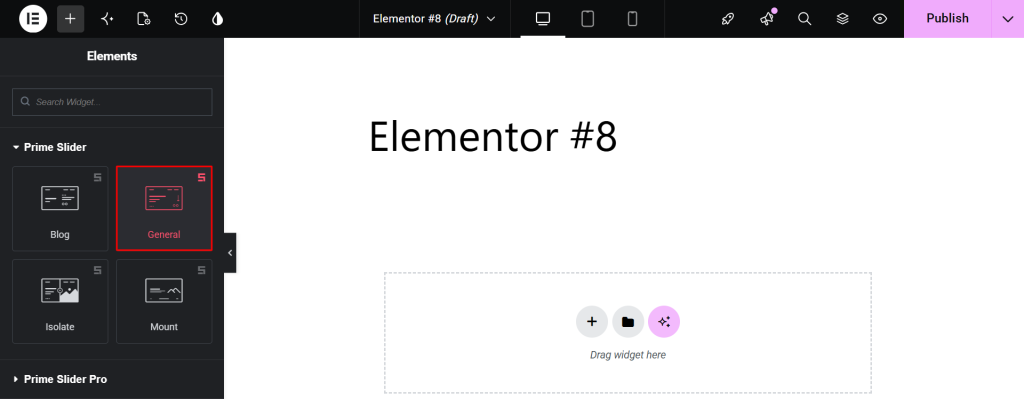 general slider inclusion in page