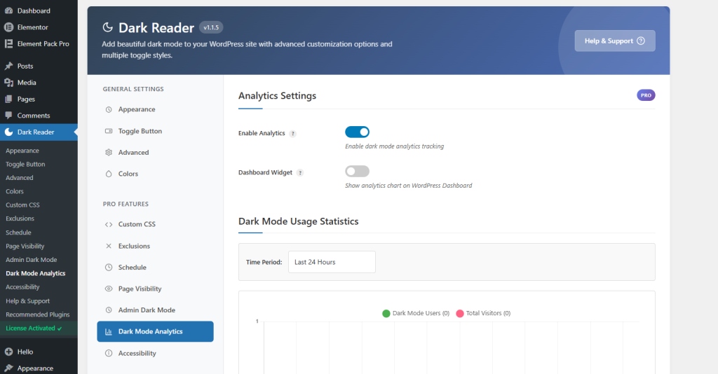 Enable Dark Mode Analytics