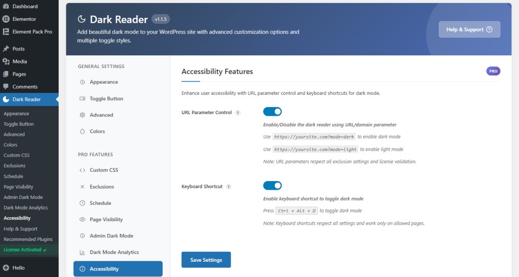 Configure Accessibility Features