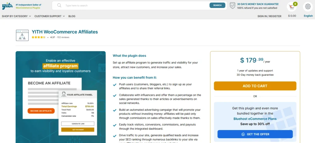 best affiliate plugins for WodPress - YITH WooCommerce Affiliates